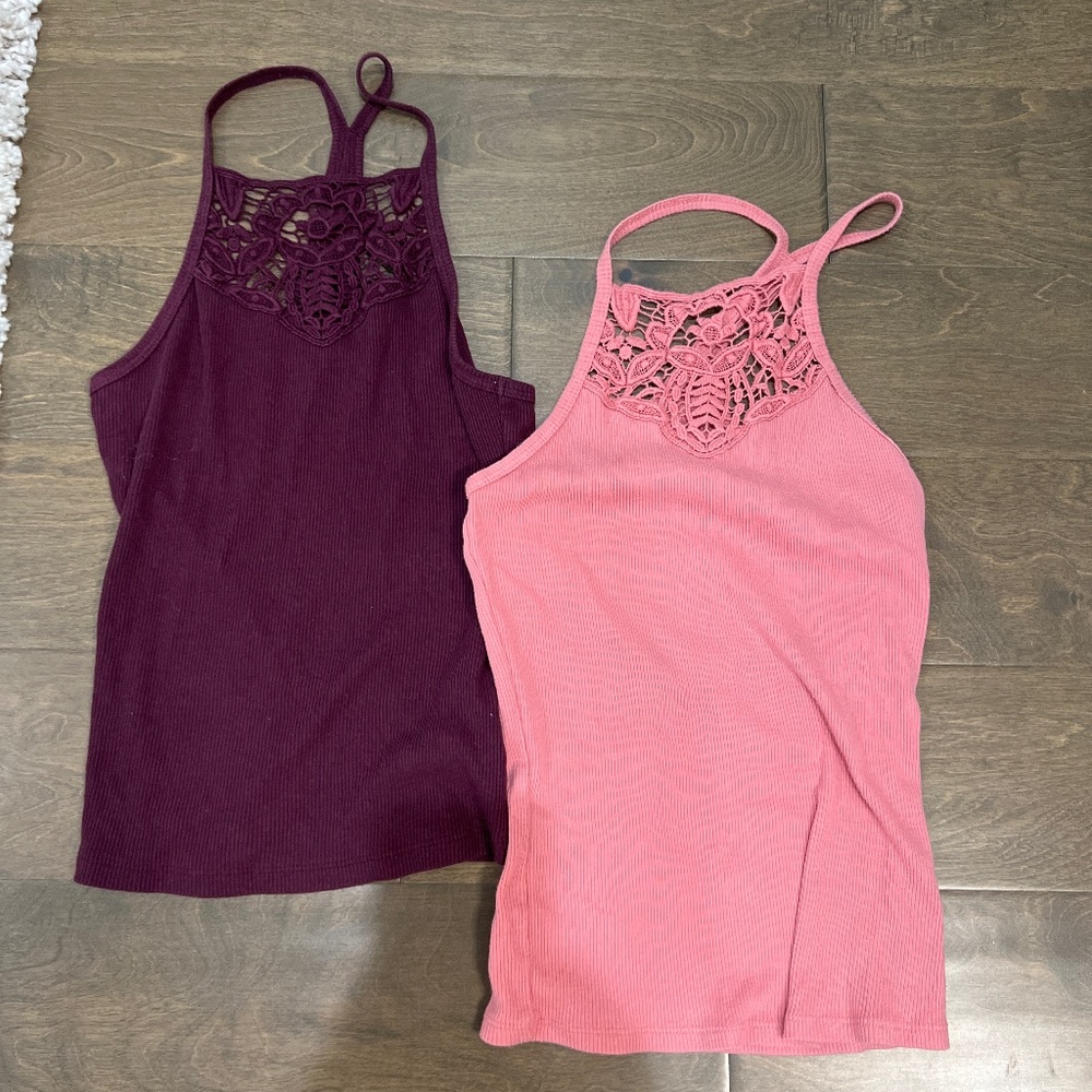 Pink and Burgundy Tank Tops
